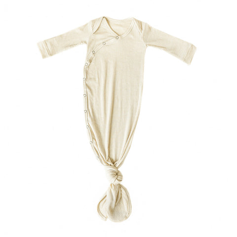 Moonstone Rib Knit Knotted Gown