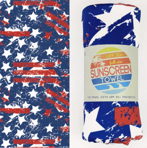 UPF 50+ Suncreen Towel - Stars and Stripes