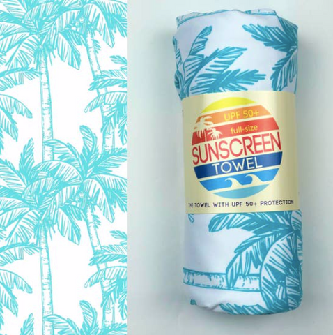 UPF 50+ Suncreen Towel - Blue Palm Trees