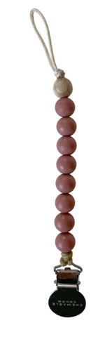 Chewable Charm Crew Pacifier Clip- Mauvewood