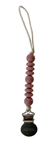 Chewable Charm Petite Grace Pacifier Clip- Mauvewood