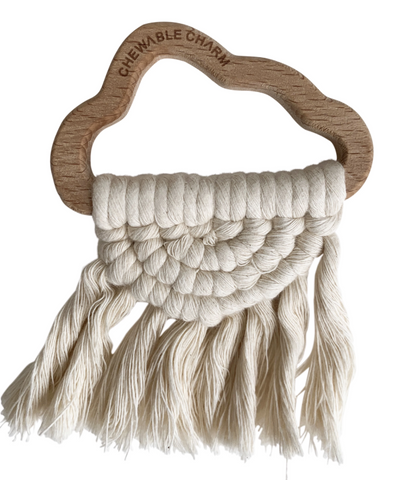 Cloud Macrame Teether- Cream