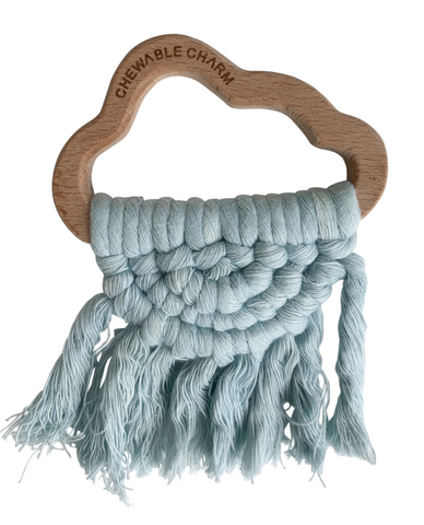 Cloud Macrame Teether- Blue