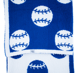 Blue Baseball Plush Toddler Blanket