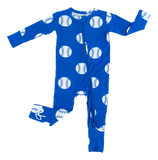 Blue Baseball Convertible Romper