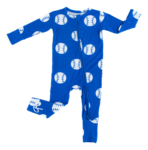 Blue Baseball Convertible Romper