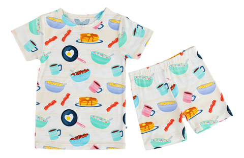 Breakfast Club Two Piece Shorts Pajama Set