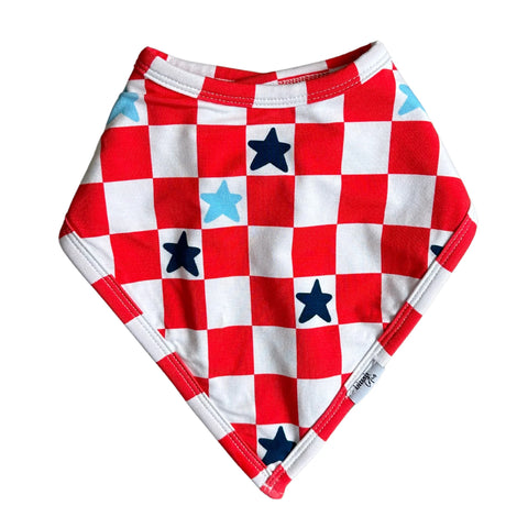 USA STAR CHECKER | Bamboo baby newborn smile retro bib- FINAL SALE