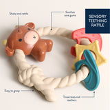 Ritzy Rattle™ Highland Cow  Silicone Teether Rattles