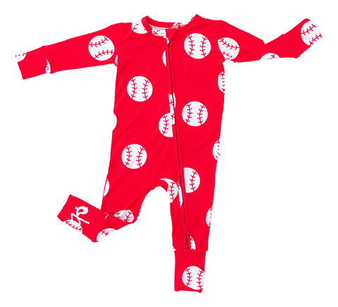 Red Baseball Convertible Romper