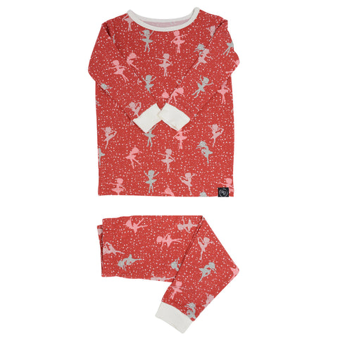 Long Sleeve Two Piece Pajama Set  - Nutcracker Ballerina- FINAL SALE