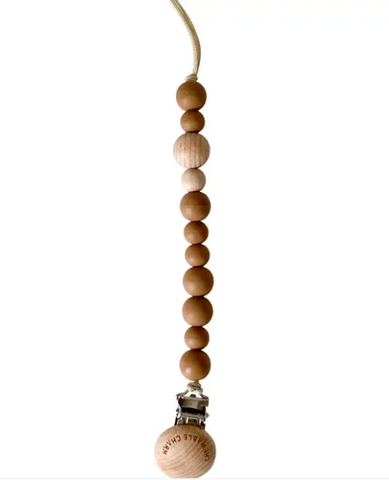 Chewable Charm Classic Pacifier Clip- Walnut