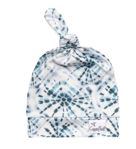 Newborn Top Knot Hat- Indigo