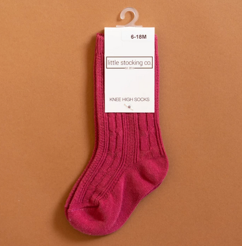 Raspberry Knee High Socks