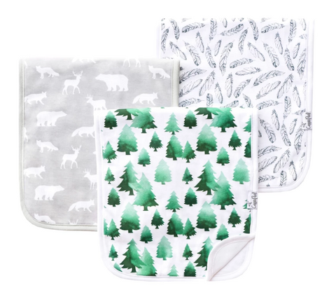 Copper Pearl Single Burp Cloth- Woodland