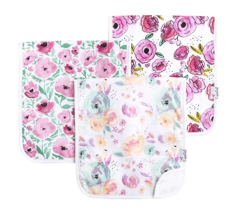 Copper Pearl Single Burp Cloth- Bloom