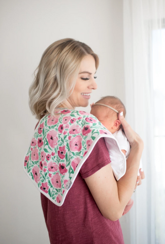 Copper Pearl Single Burp Cloth- Bloom