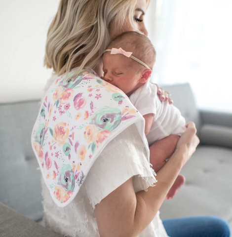 Copper Pearl Single Burp Cloth- Bloom