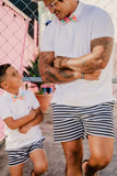 Beau Hudson Kid's Black and White Striped Swim Shorts- FINAL SALE
