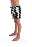 Beau Hudson Kid's Black and White Striped Swim Shorts- FINAL SALE