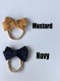 Corduroy Bow on Nylon